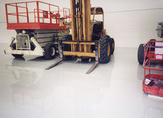 Industrial Vehicles on Coated Concrete